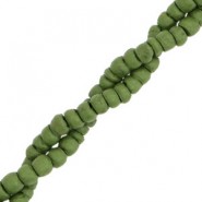 Kokos kralen disc 4mm Deep green olive